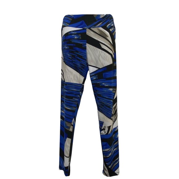 Donata Venezia Royal Blue Abstract Print Leggings By Fashion Nova‎ L - Picture 2 of 10